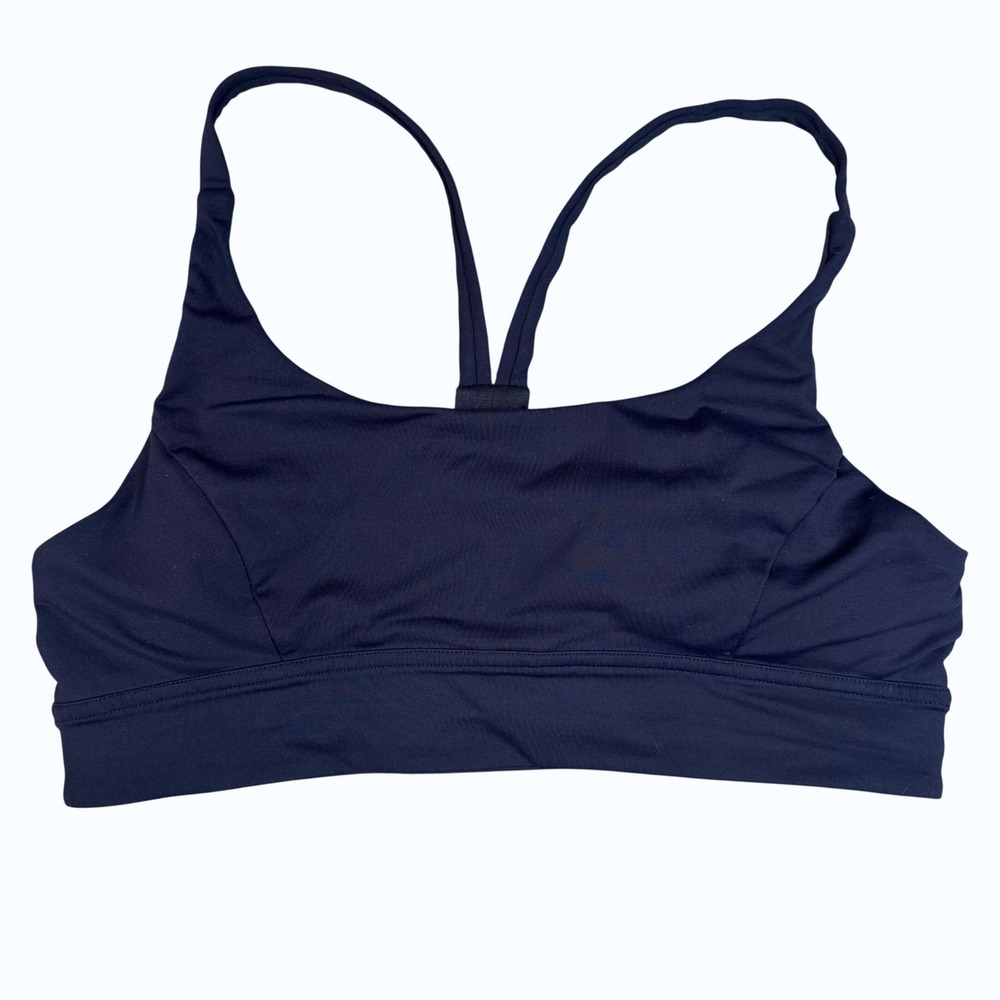 Lululemon Train Times Bra Womens 10 Navy Blue Mesh Racerback Gym Yoga Athleisure